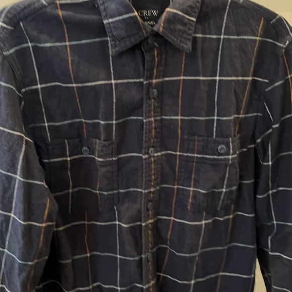 J. Crew Mens Med Classic Fit Blue Plaid Flannel - Picture 3 of 3
